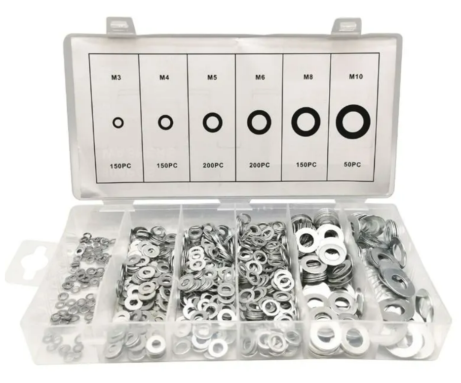 X-racing ASSORTED FLAT WASHERS KIT-900PCS NM-AFW001