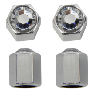 X-racing Valve Caps ICED Chrome NM-VC004