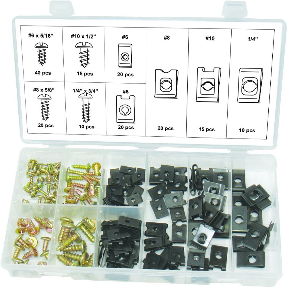 X-racing ASSORTED SPEED NUT AND  SCREWS KIT-170PCS NM-ASNS001